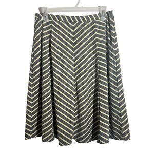 Sundance Skirt Women’s Small Museo Striped A-Line Jersey Knit Knee-Length Gray